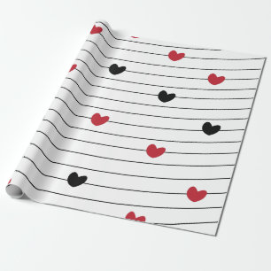 Liebe Herz und Streifenmuster Geschenkpapier