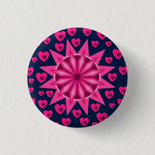 LIEBE HERZ VALENTINE BIRTHDAY GIFT BUTTON (Vorderseite)