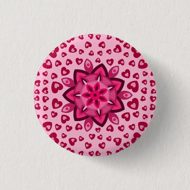 LIEBE HERZ VALENTINE BIRTHDAY GIFT SCHALTFLÄCHE BUTTON (Vorderseite)