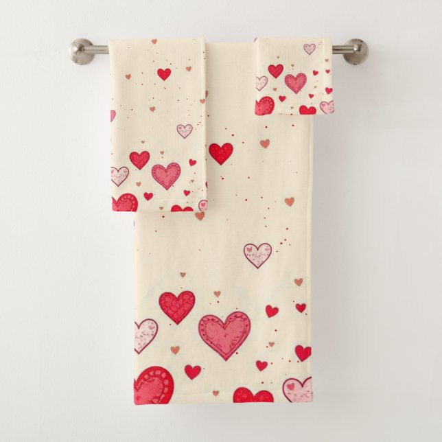 Liebe, Herz, Valentine, Hochzeit - Badetuch Set (Insitu)