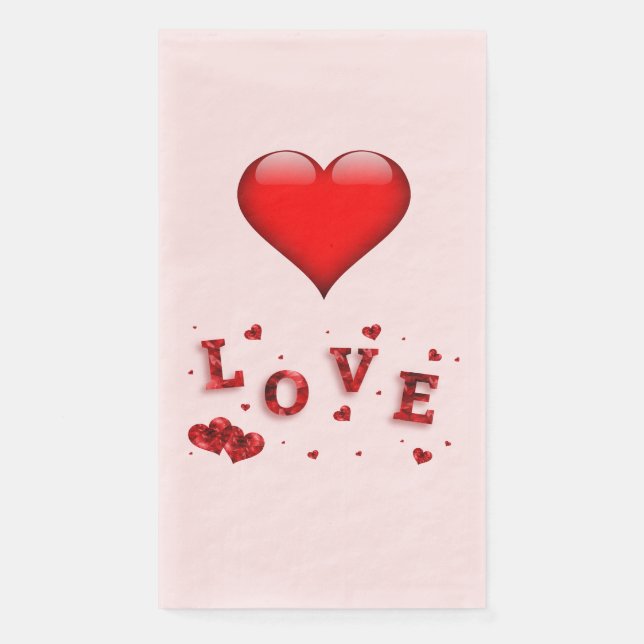 Liebe Herz Valentine Serviette (Vorderseite)