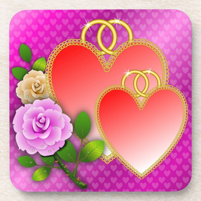 Liebe Herz Valentinstag-20362 Getränkeuntersetzer (Vorderseite)