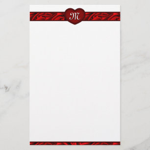 Liebe Herz Valentinstag Monogram Stationery Briefpapier