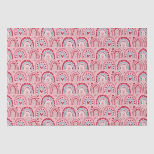 Liebe Herz Valentinstag Regenbogen Seidenpapier (Vorderseite)