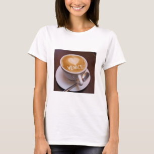 Liebe Herz Venedig Cappuccino Kaffee Cup Tasse Tsh T-Shirt