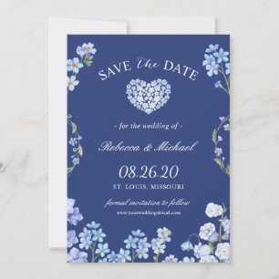 Liebe Herz vergessen Sie mich Noten floral Save th Save The Date