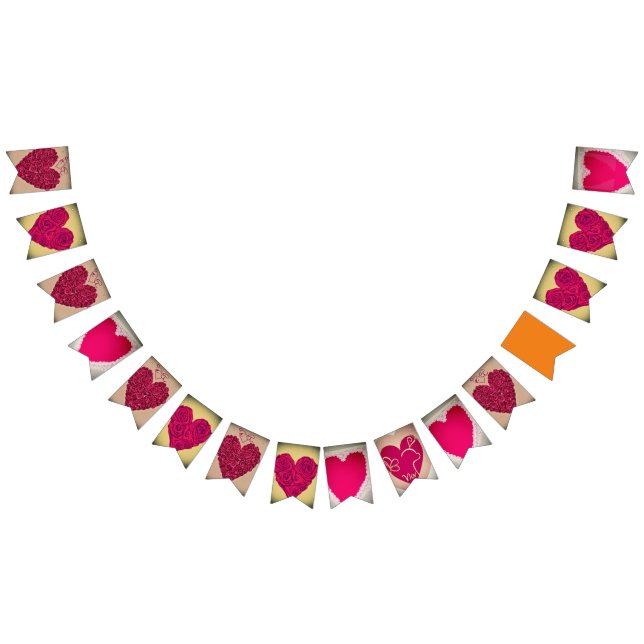 Liebe Herz Vintage Engagement Partei Wimpelkette (Alle)