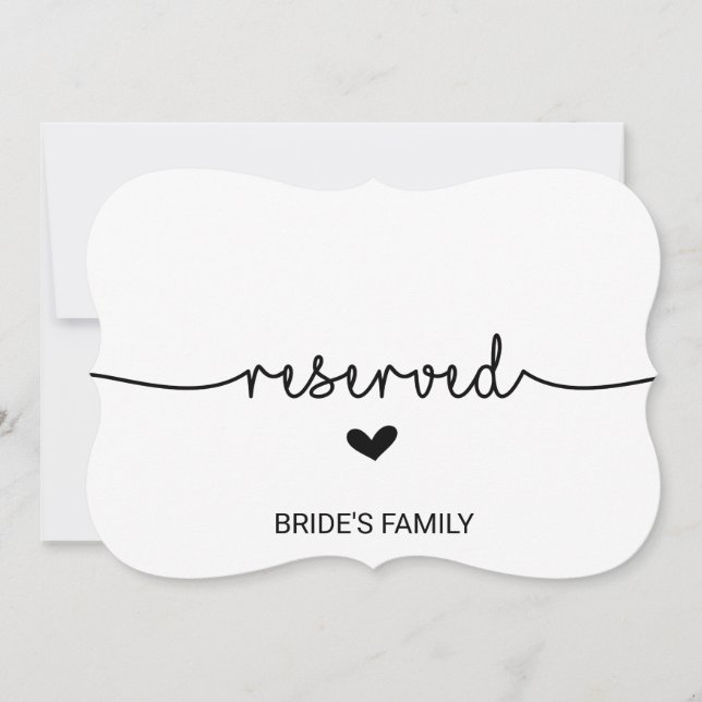 Liebe Herz vorbehaltenes Zeichen Einladung (Vorderseite)