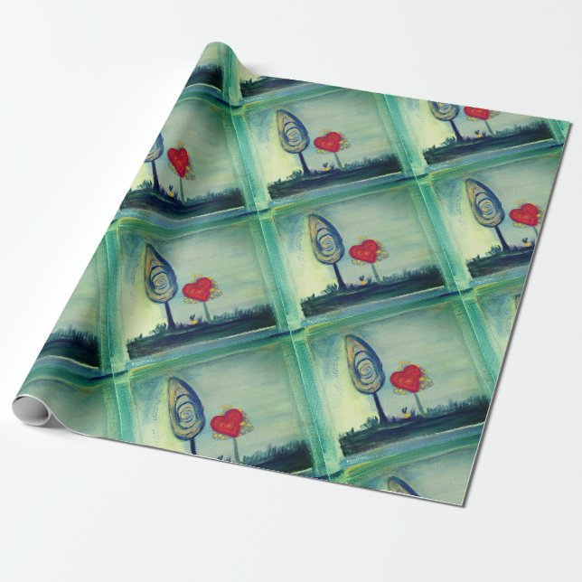 Liebe, Herz, Walentiner Kunst Geschenkpapier (Ungerollt)