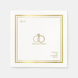 Liebe Herz & zwei Hochzeitsringe, ein elegantes Serviette