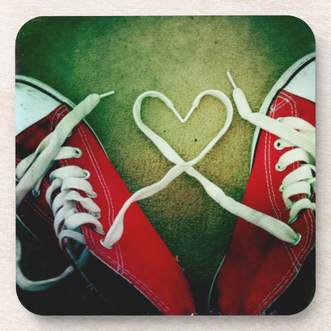 Liebe Herzbaseball sticht romantisches Valentinin Getränkeuntersetzer (Vorderseite)