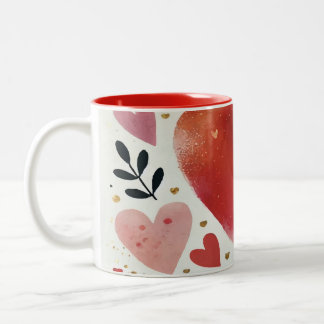Liebe Herzdruckdesign Zweifarbige Tasse