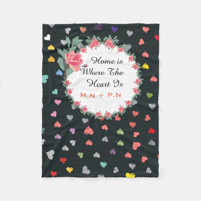 Liebe-Herzen Fleecedecke (Vorderseite)