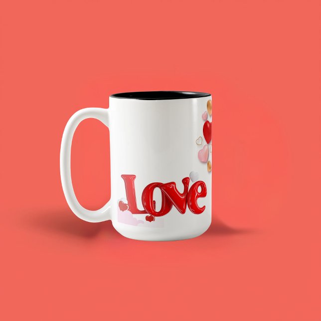 Liebe & Herzen Personalisiert  Zweifarbige Tasse (Von Creator hochgeladen)