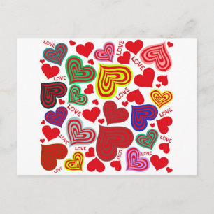 Liebe - Herzen und Liebe Postkarte