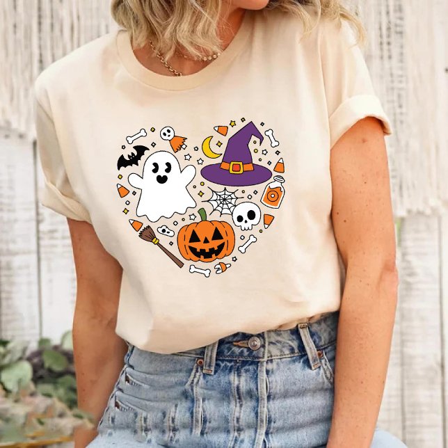 Liebe Herzform Halloween Coole Spooky beängstigend Tri-Blend Shirt (Love Heart Shape Halloween Cool Spooky scary party Tri-Blend Shirt)