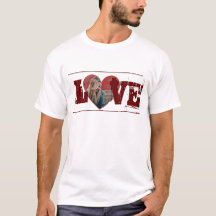LIEBE Herzform personalisiertes Foto T - Shirt