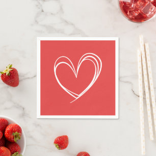 Liebe Herzform Valentine Serviette