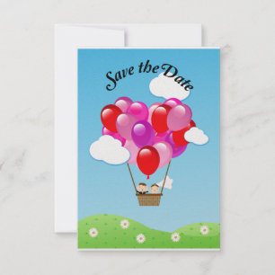 Liebe Herzklopfen Heißluftballon Hochzeit Speicher Save The Date