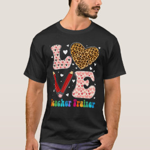 Liebe Herzlehrer Ausbilder Leopard Kariert Red Val T-Shirt