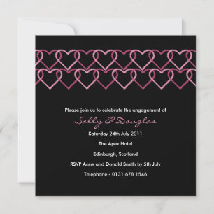 Liebe Herzliche Verlobung Einladung - schwarz