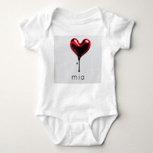 Liebe Herzmonogramm Name einfach modern minimal Baby Strampler