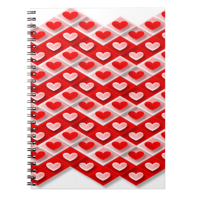 Liebe Herzmuster Notizblock (Vorderseite)