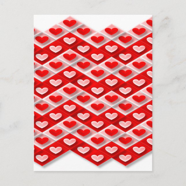 Liebe Herzmuster Postkarte (Vorderseite)