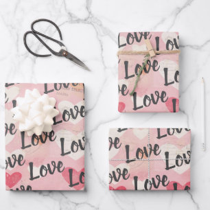 Liebe Herzmuster Valentine Geschenkpapier Set