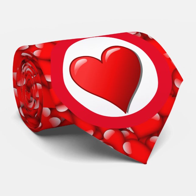 Liebe Herzmuster Valentinstag Krawatte (Gerollt)
