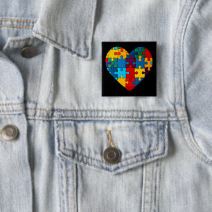 Liebe Herzrasen Akzeptanz Autismus Bewusstsein Button