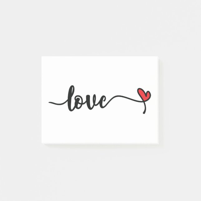 Liebe Herzromantik Post-it Klebezettel (Vorderseite)