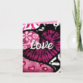 Liebe Herzrosa florale Polka Dot Valentinstag Karte