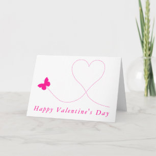 Liebe Herzrosa Schmetterlingskarte Valentinstag Karte
