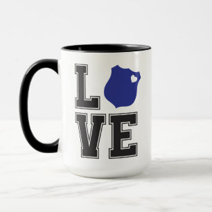 Liebe Herzstück Abzeichen Polizeiunterstützung Tasse