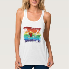 Liebe Herzstück Glitzer Regenbogen Personalisiert  Tank Top