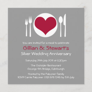 Liebe Herzstück Jahrestag Abendessen Einladung