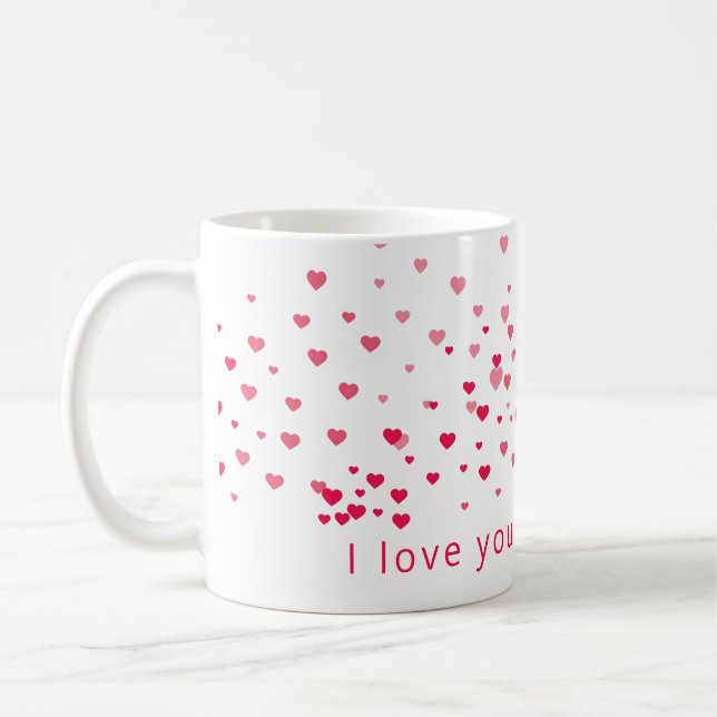 Liebe Herzt Valentine Personalisiert Custom Kaffeetasse (Links)