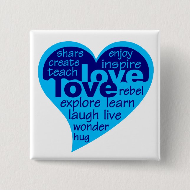 Liebe Herztaste Button (Vorderseite)