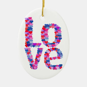 LIEBE Herztext Ornament