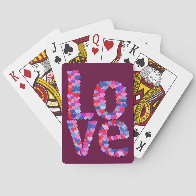 LIEBE Herztext Playing Cards Spielkarten (Rückseite)