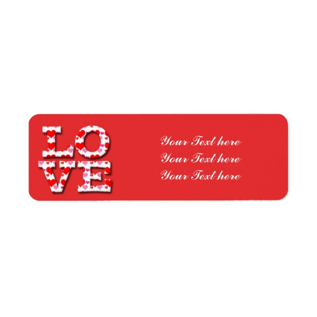 LIEBE Herztypografie Valentine Address Labels (Vorne)