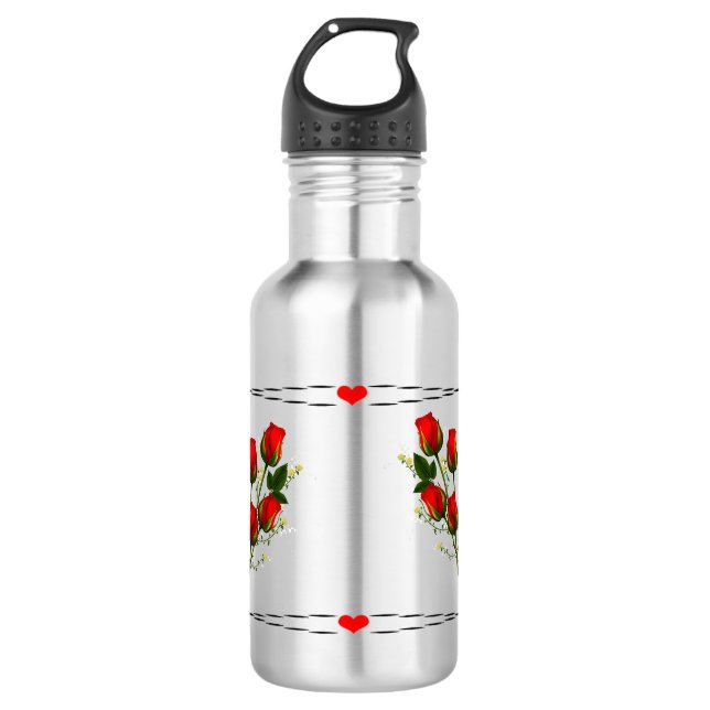 Liebe Herzvalentin Kunst Edelstahlflasche (Vorderseite)
