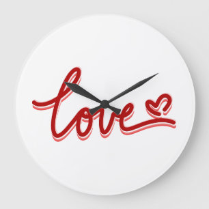 Liebe Herzvalentine Große Wanduhr