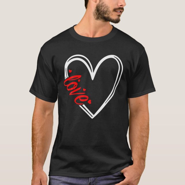 Liebe HerzValentinstag Frauen Männer Niedliches Er T-Shirt (Vorderseite)