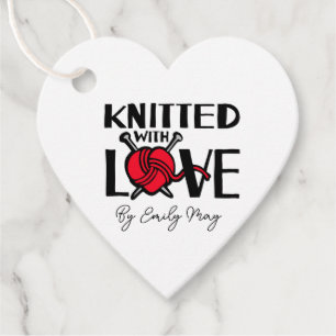Liebe Herzwoll-Strick-Tags Geschenkanhänger
