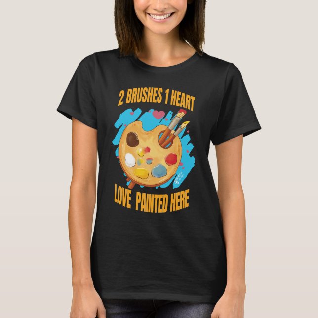 Liebe hier schwarz gestrichen T-Shirt (Vorderseite)