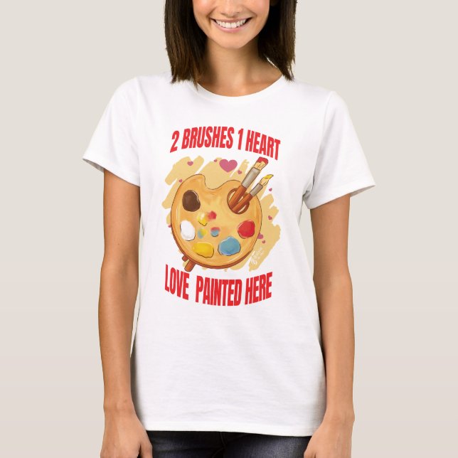 Liebe hier Weiß gestrichen T-Shirt (Vorderseite)
