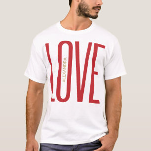 Liebe High Letters Monogram Red Gold Clean Design T-Shirt