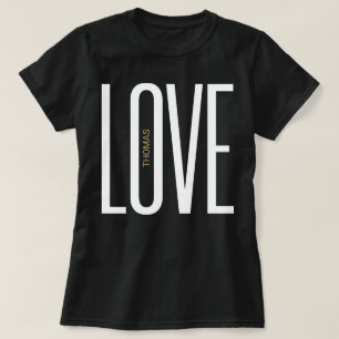Liebe High Letters Monogram White Gold Chic Design T-Shirt